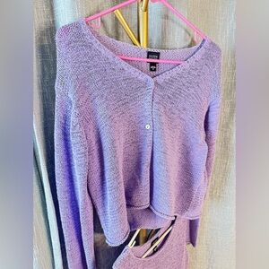 Eileen Fisher Medium Lilac Cardigan Sweater